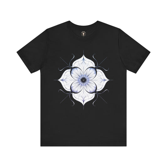 Minimal line art fractal flower t-shirt